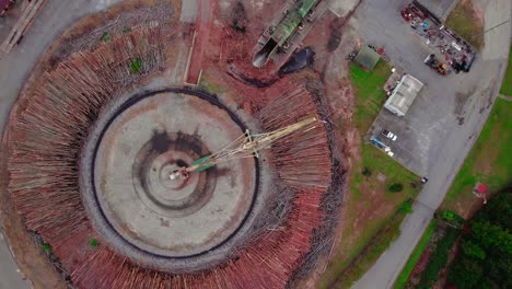 Wood-Chips-mill-factory-in-Brent,-Alabama-from-above-in-USA