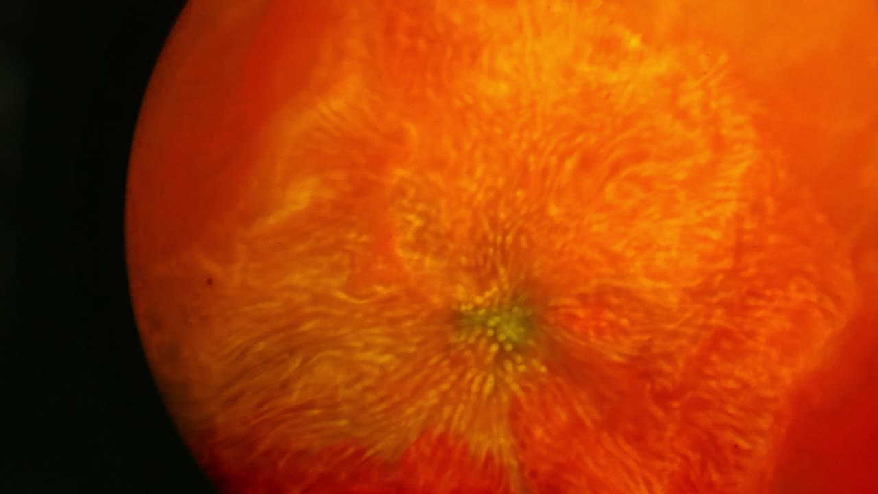 움직이는 표면이 넓은 추상 빨강 및 녹색 행성