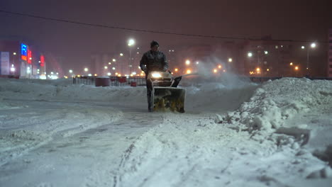 night snow removal in city