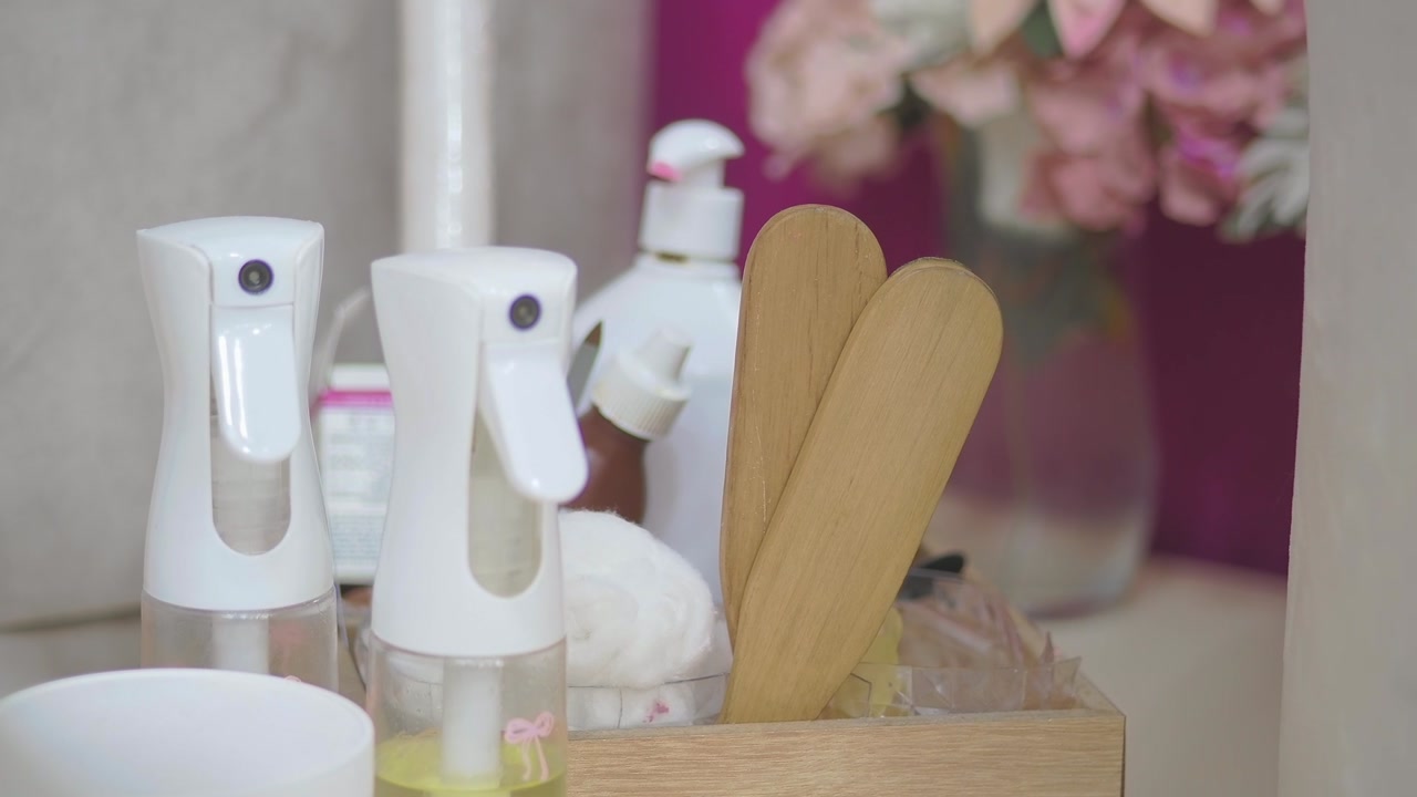 Close-up of Beauty Products and Spa Supplies