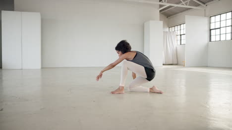 dance, music and freedom with a woman in a studio