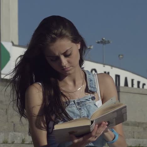 relaxing and reading a book