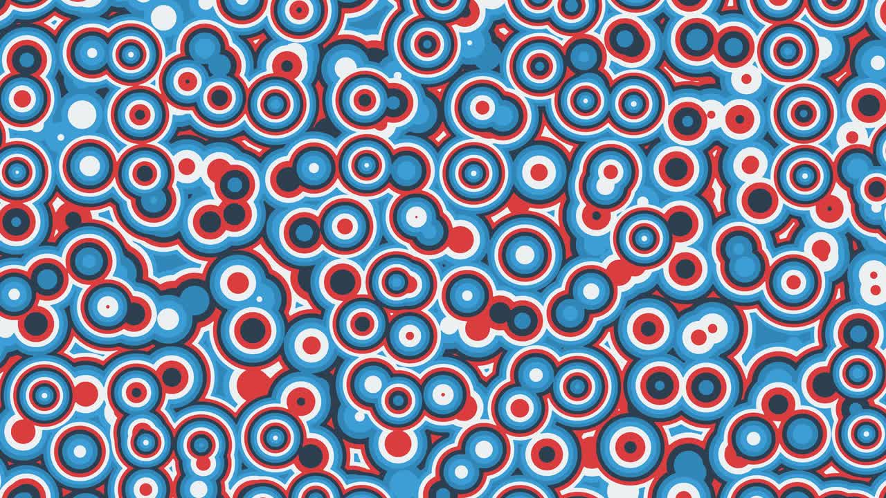 animación abstracta de coloridas formas redondas, azules y blancas en movimiento. fondo animado de bucle sin costuras, papel tapiz.