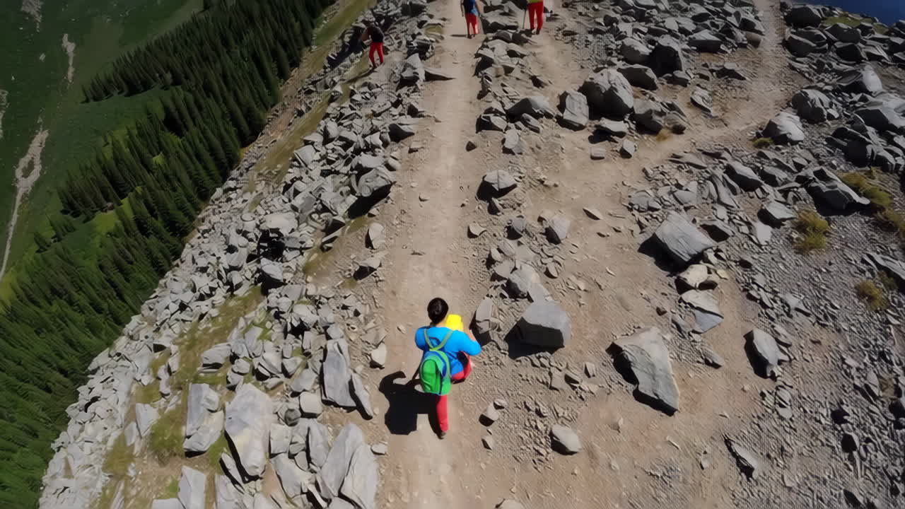 산길 에 있는 산책자 들