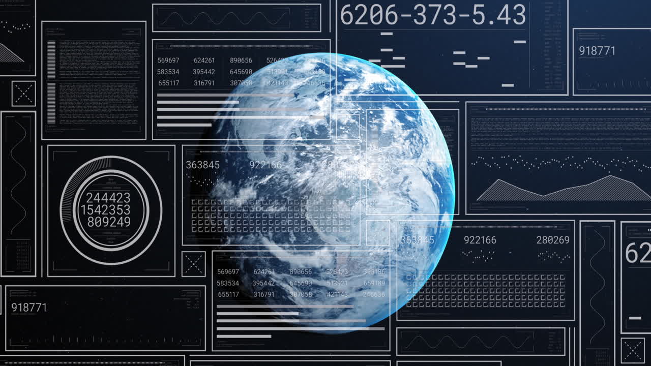 Animation of data processing over globe