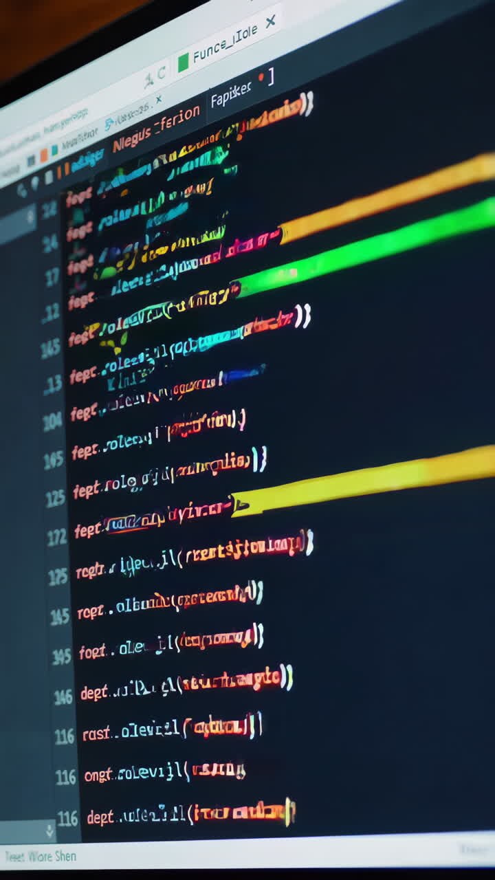 Close-up view of code on a computer screen.