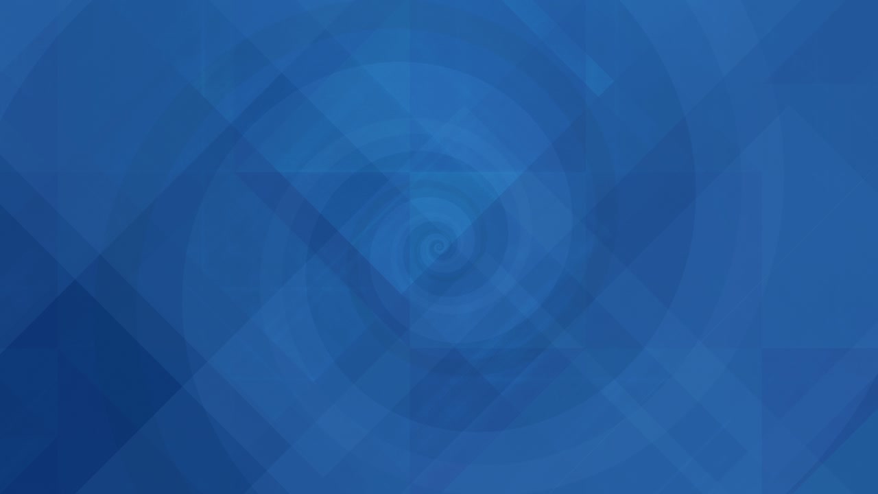 Loopable slow motion abstract blue background with subtle geometric shapes spiral pattern and gentle atmospheric swirling movement for creative projects