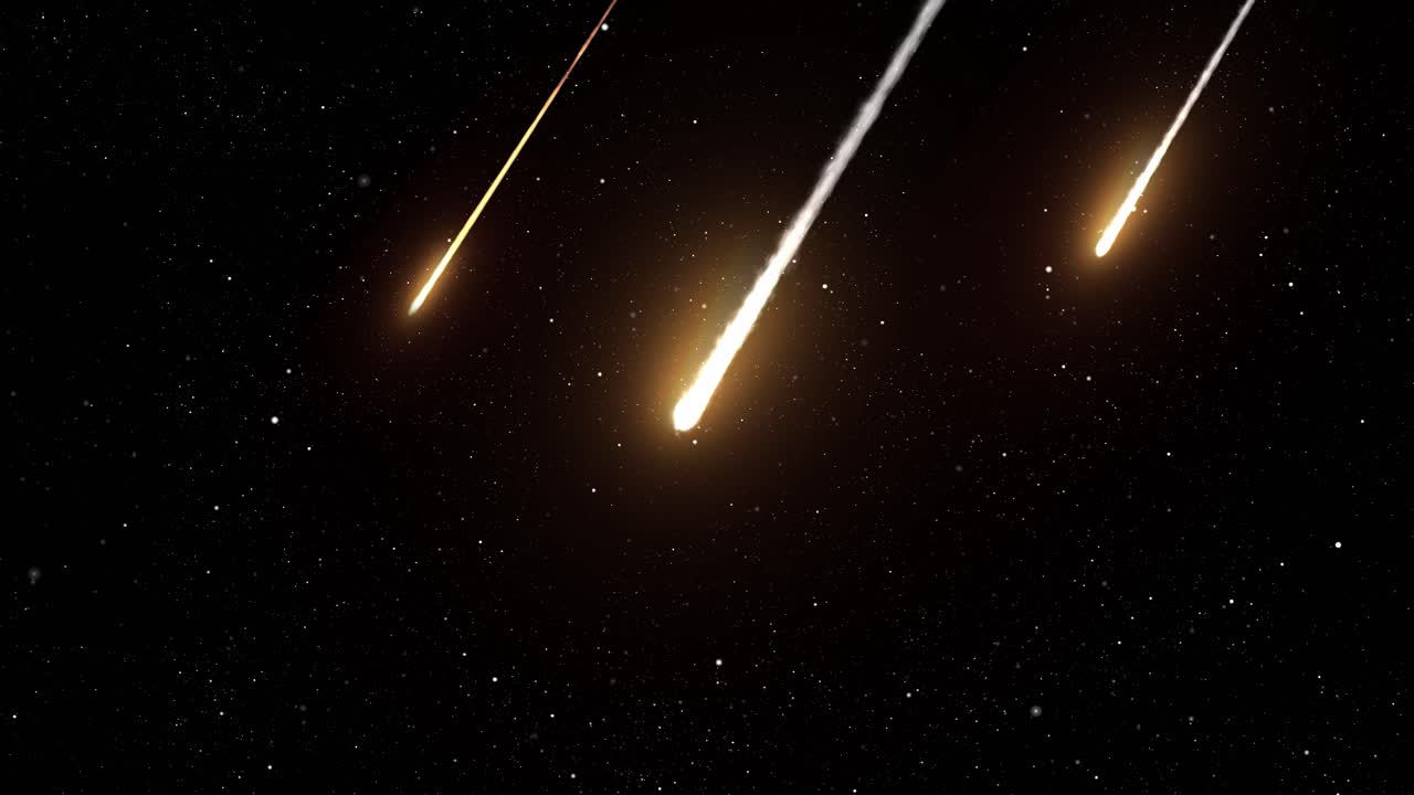 lluvia de meteoros en el espacio