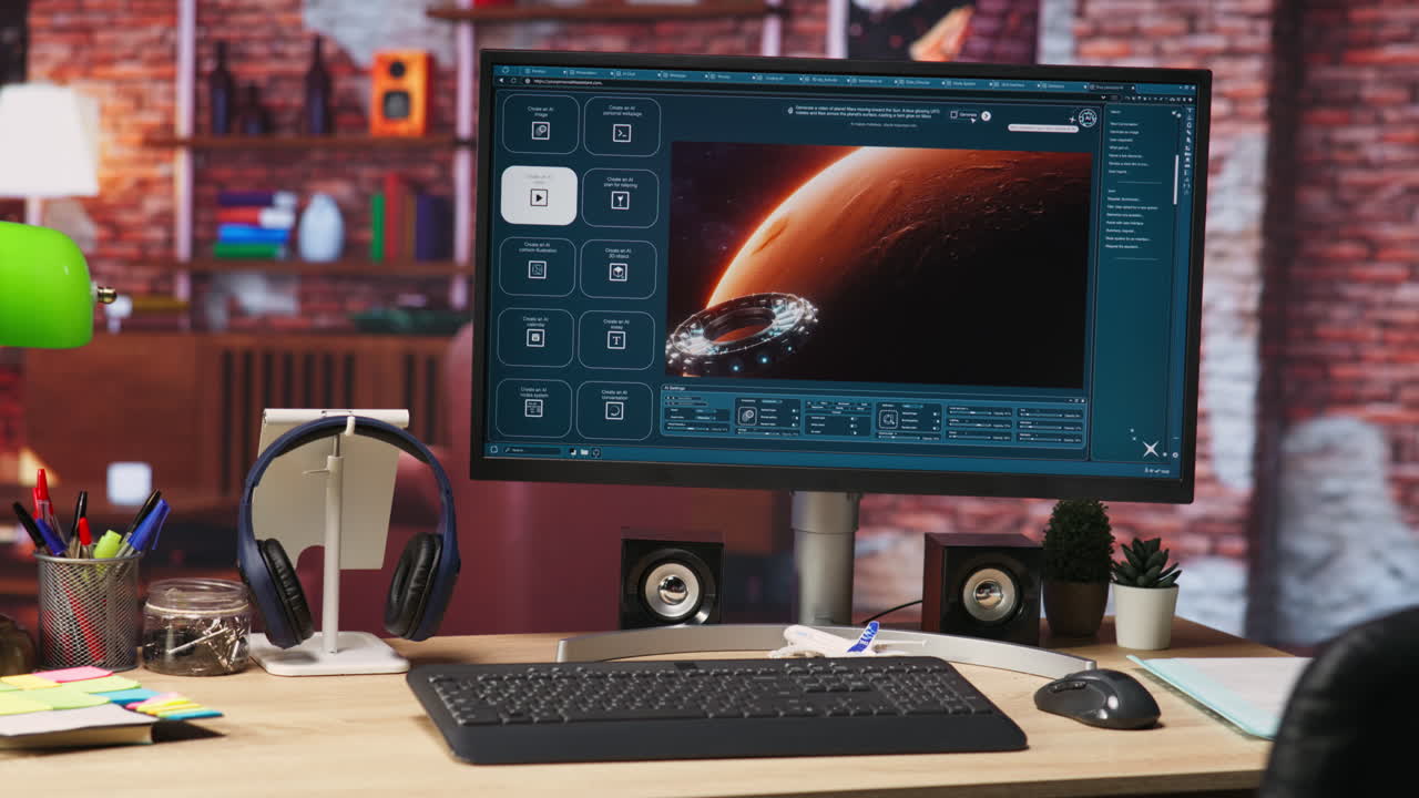 PC display showing AI virtual assistant producing clips