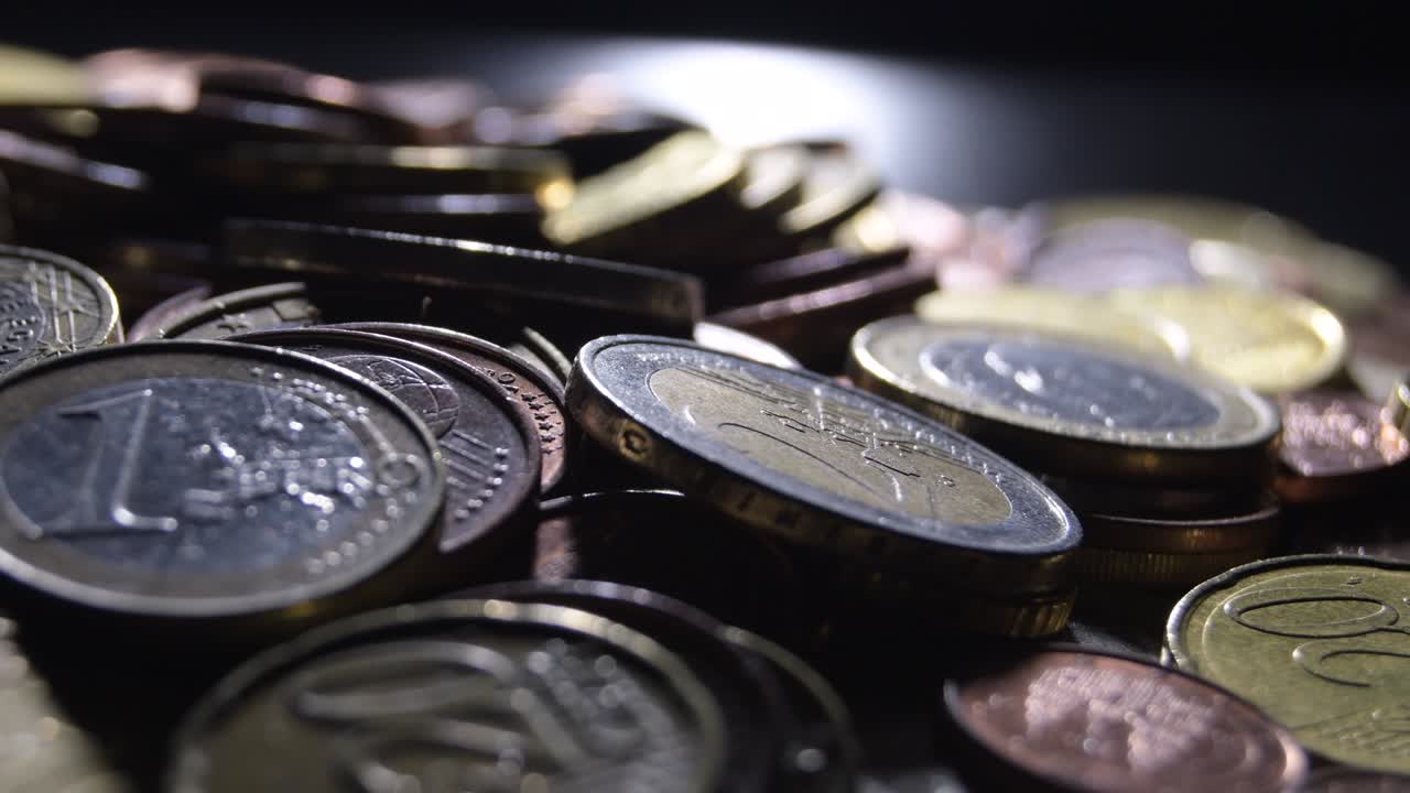 monedas del euro europeo en circulación, dinero en efectivo