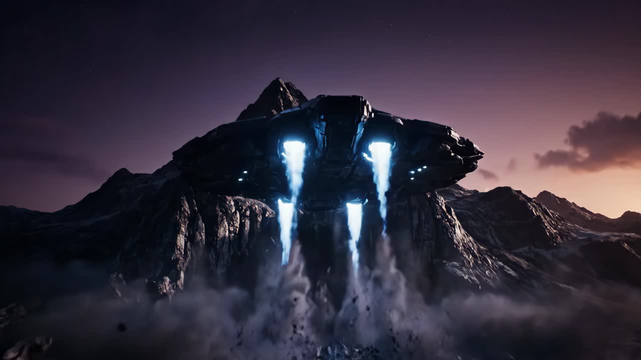 UFO Over Mountain Landscape