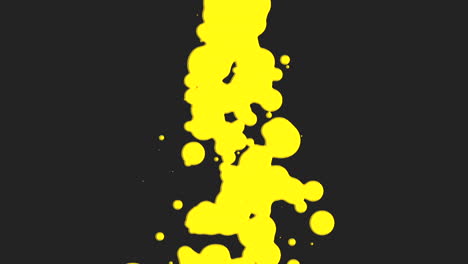 Flowing-abstract-liquid-yellow-splashes-spots-on-black-gradient