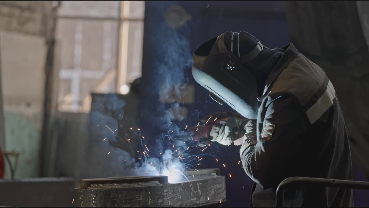 Industrial Welder at Work
