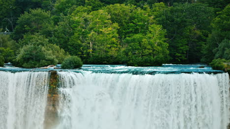 niagara river and niagara falls on a background of green forest - beautiful landscape of american na