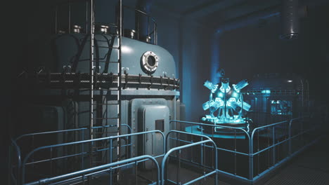 exploring a high tech lab with glowing advanced equipment