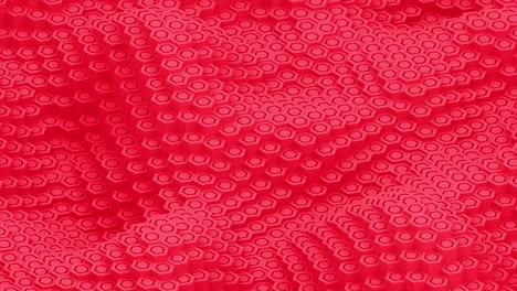 hexagon moving surface red pillars animation background