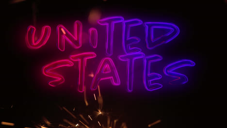 united states text and a sparkle for fourth of july