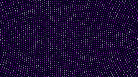 A striking circular pattern of purple dots arranged in a spiral formation. Each dot overlaps its neighbor, creating intricate visual appeal suitable for design purposes