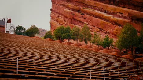 shot at red rocks amphitheatre of the empty seating across the venue