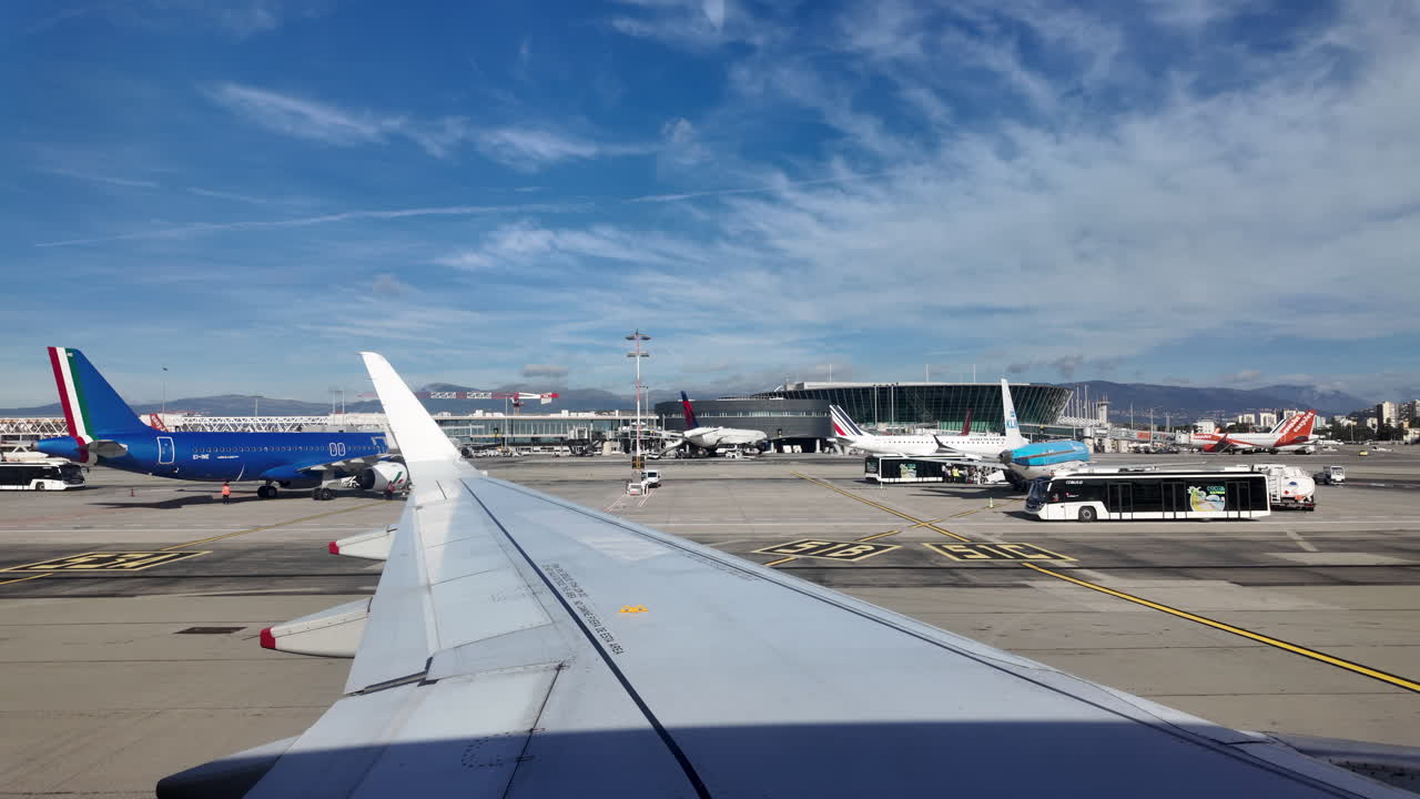 Nice, France - July 12, 2025: Passenger jet arriving at Nice Cote d'Azur Airport in daylight