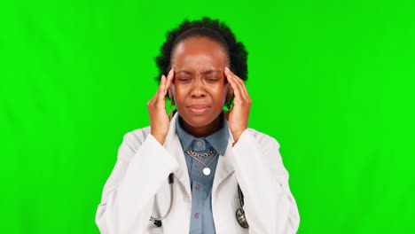 Kopfschmerzen,-Arzt-Und-Schmerzen-Bei-Schwarzer-Frau