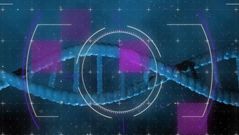 Animation-Des-Scope-Scannens-über-Einem-DNA-Strang