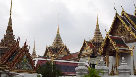 a shot of the many beautiful temples of the grand palace in bangkok