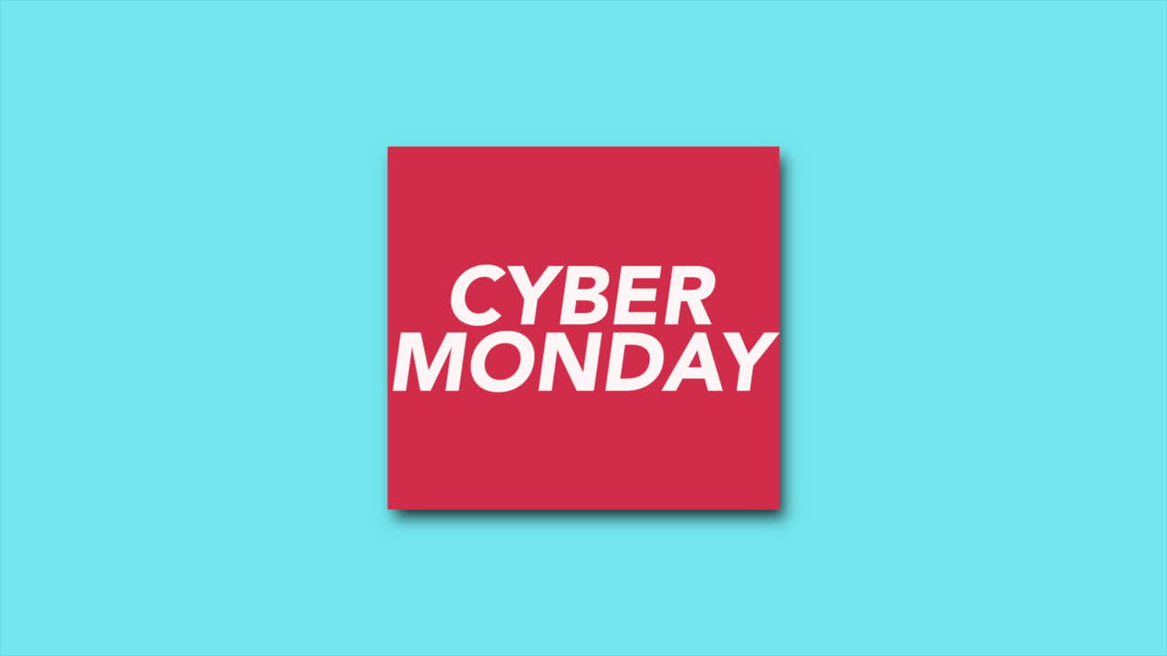 Cyber Monday text in frame on blue modern gradient