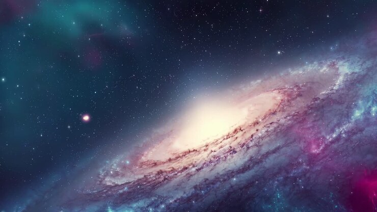 Flying Through a Vibrant Galaxy in Deep Space
