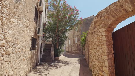 walking through the old street of novalja, pag