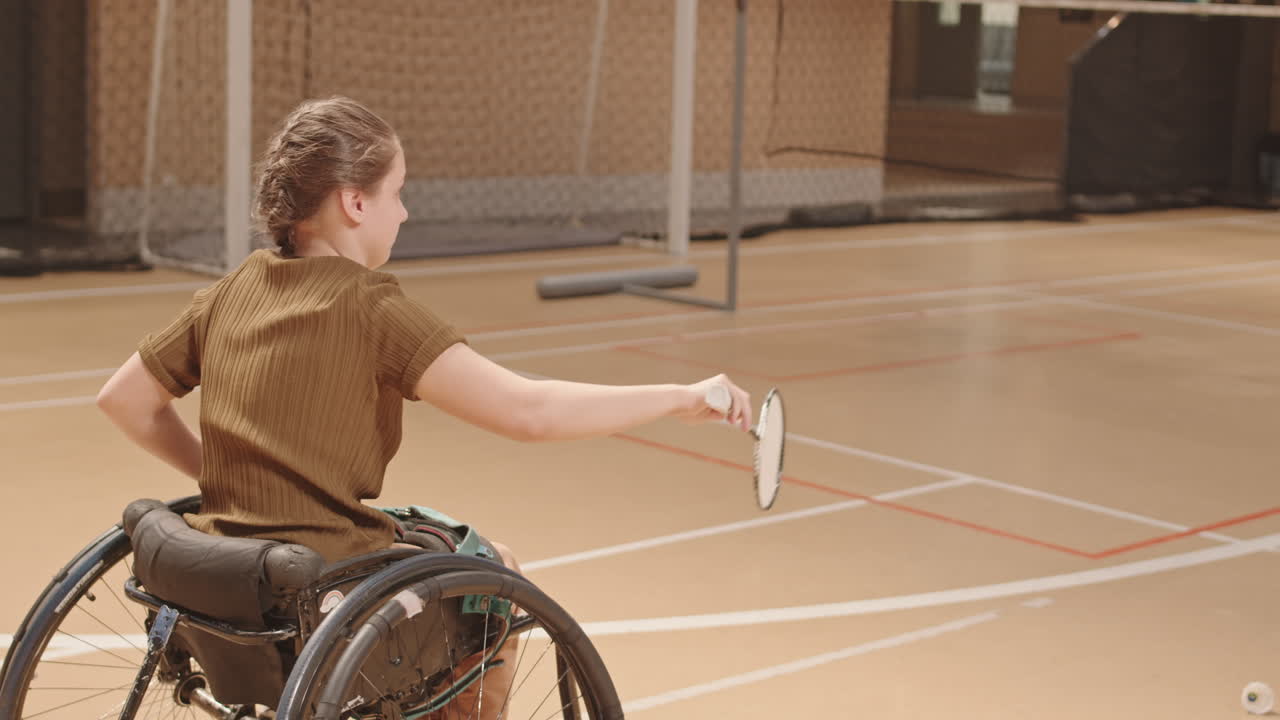 Sportsperson with Disability Playing Badminton