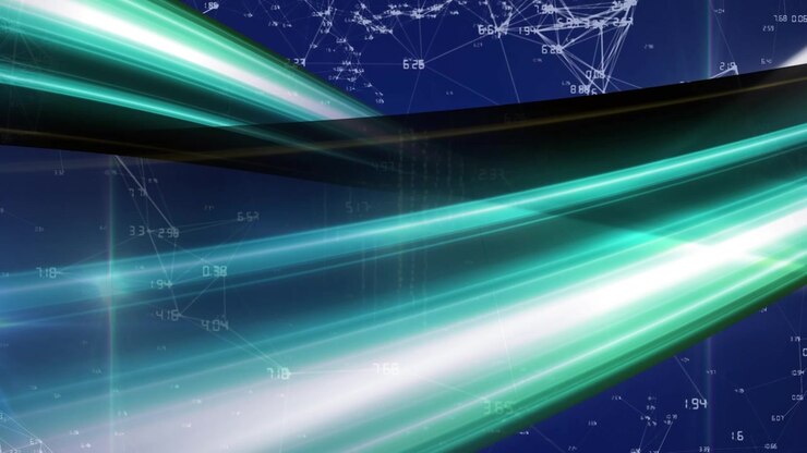 Animation of shapes moving over network of connections