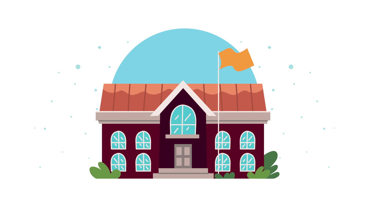 전면으로 학교 애니메이션으로 돌아갑니다.