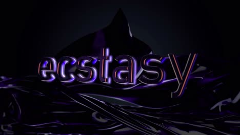 ecstasy 3d typography design