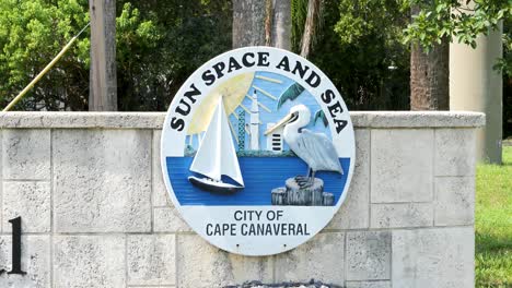 welcome to the city of cape canaveral. welcome sign for the city of cape canaveral, florida.sun, space and sea