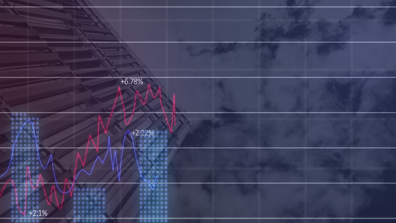 animación del procesamiento de datos a través de nubes