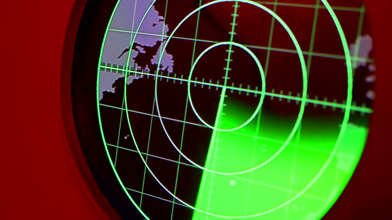 pantalla de sonar para submarino y barco en 4k cámara lenta 60 fps