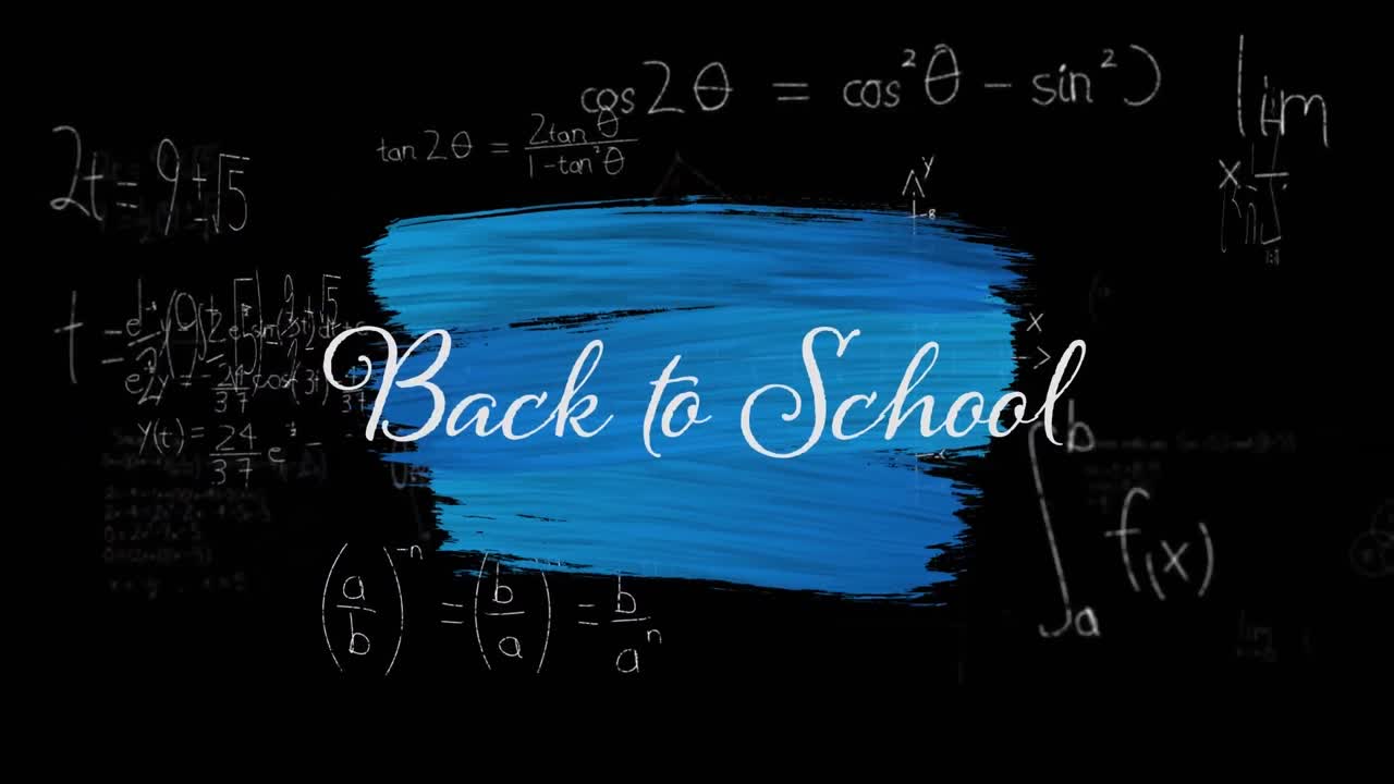 수학 방정식에 대한 브러시 스트로크를 통해 학교 텍스트로 돌아갑니다.