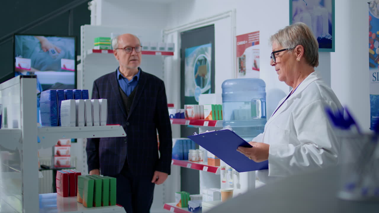 의약품 가게 에서 제품 에 관심이 있는 사람