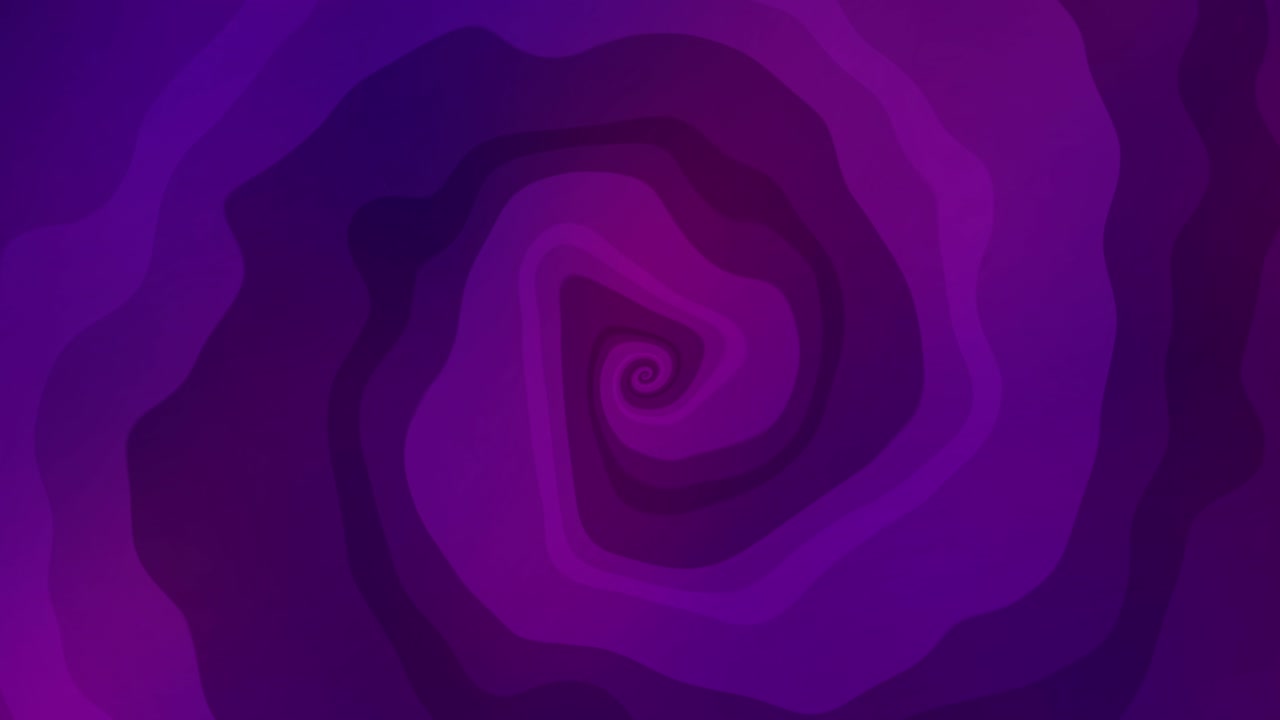hypnotic spiral pattern in various shades of purple - loopable vibrant abstract background