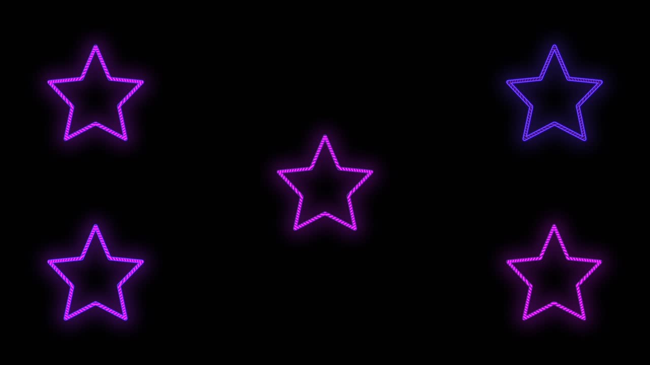 네온 보라색과 복고풍 별 패턴