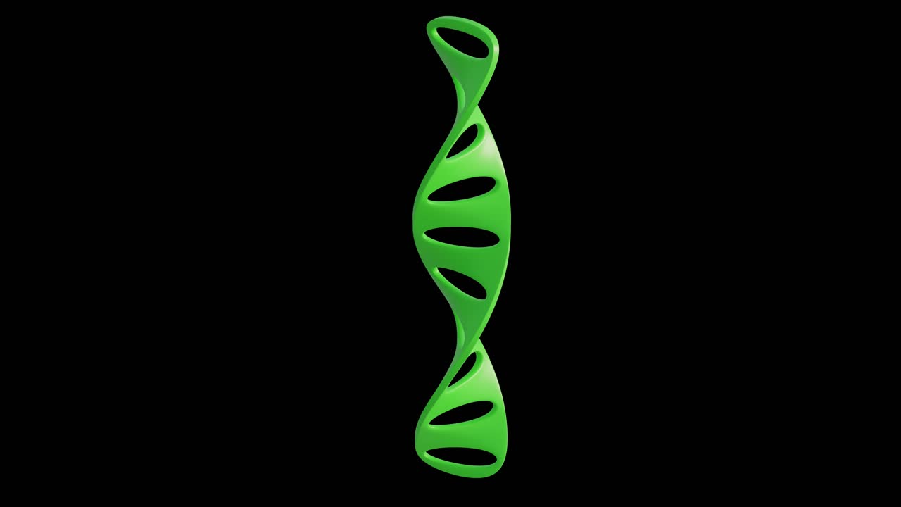 3D rendering of green DNA structures on black background
