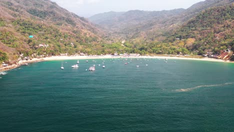 aerial view of yelapa beach in cabo corrientes, jalisco, mexico