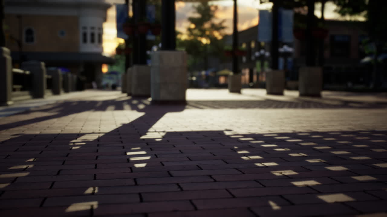 비어있는 거리가 있는 작은 마을