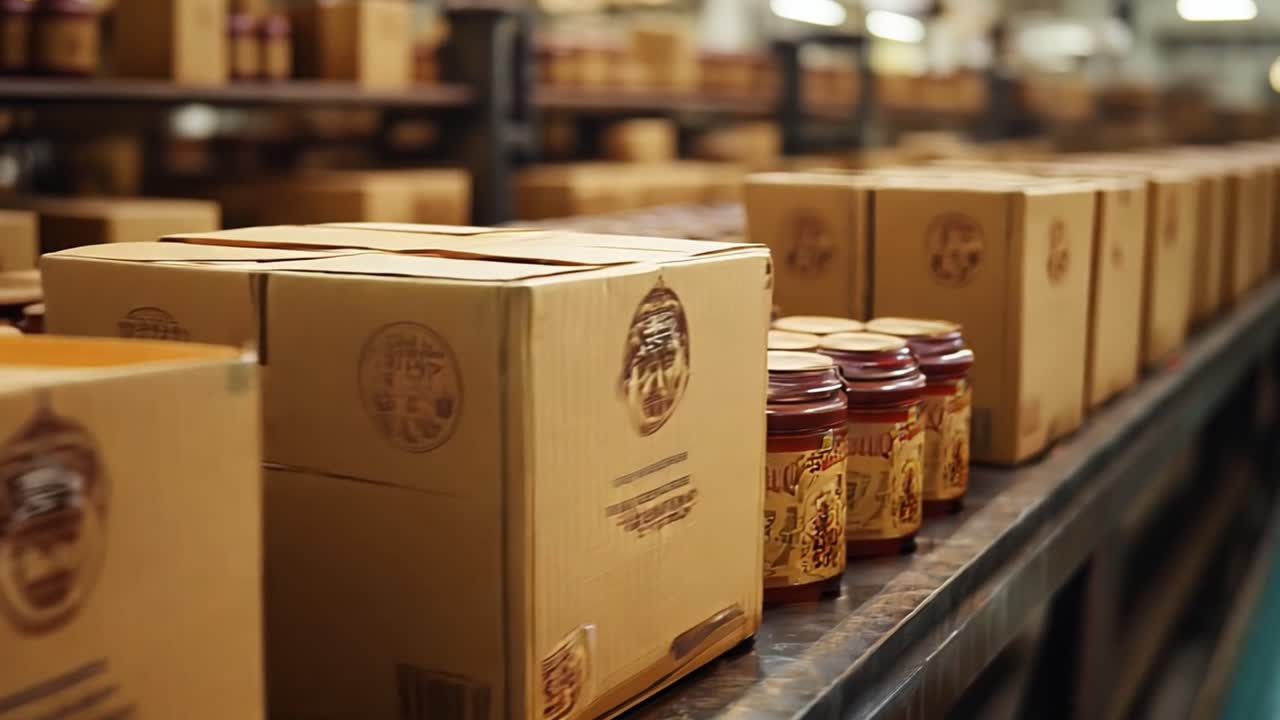 Production line of packed goods