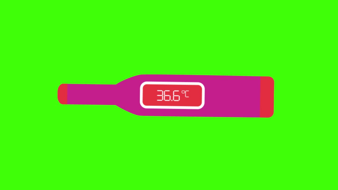 termometro elettronico su sfondo di schermo verde