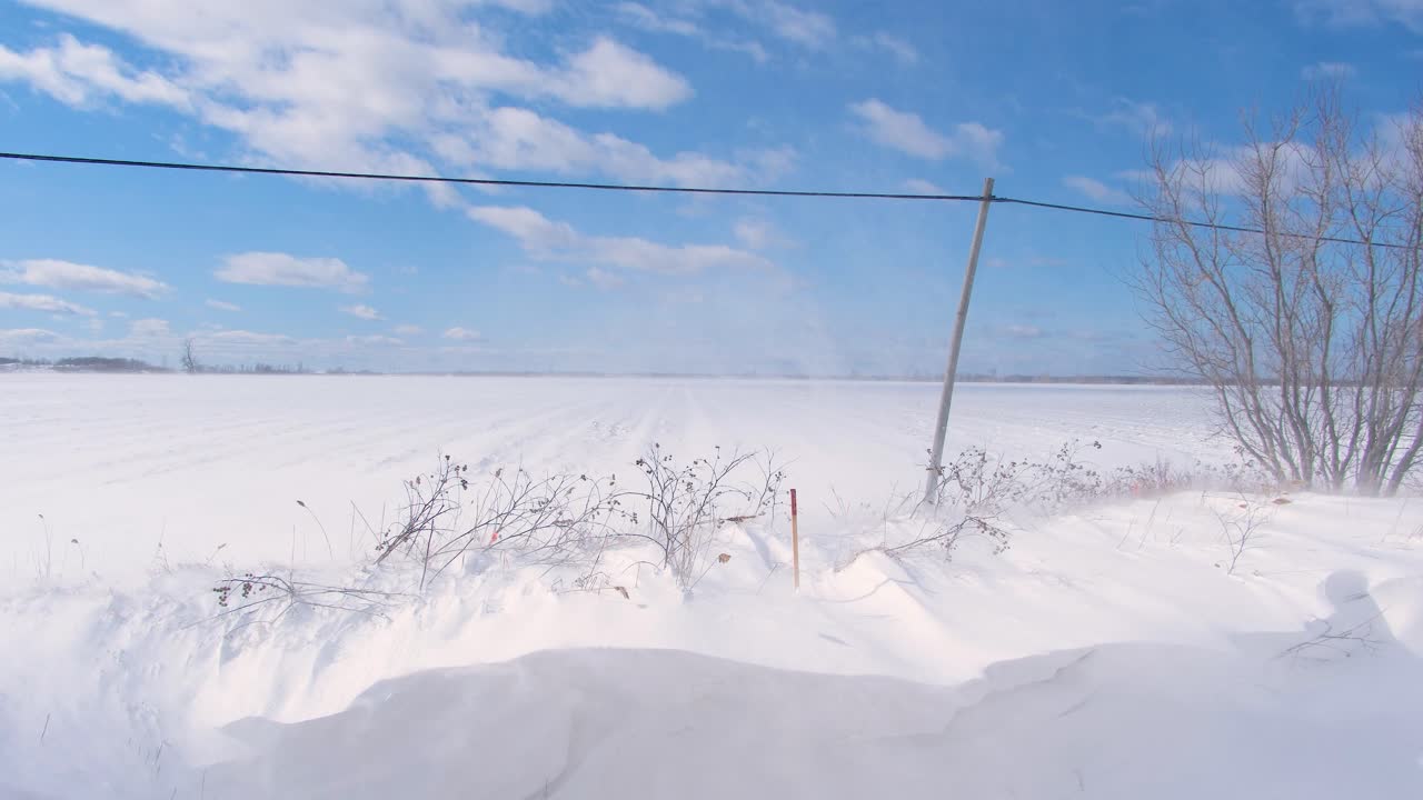 Fast Winds Sweeping Over Snow Drifts in the Middle of Winter