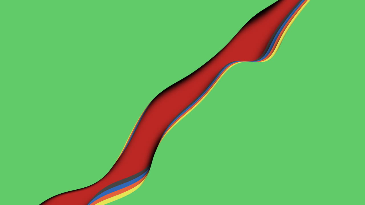 línea de arco iris en fondo verde una explosión de color