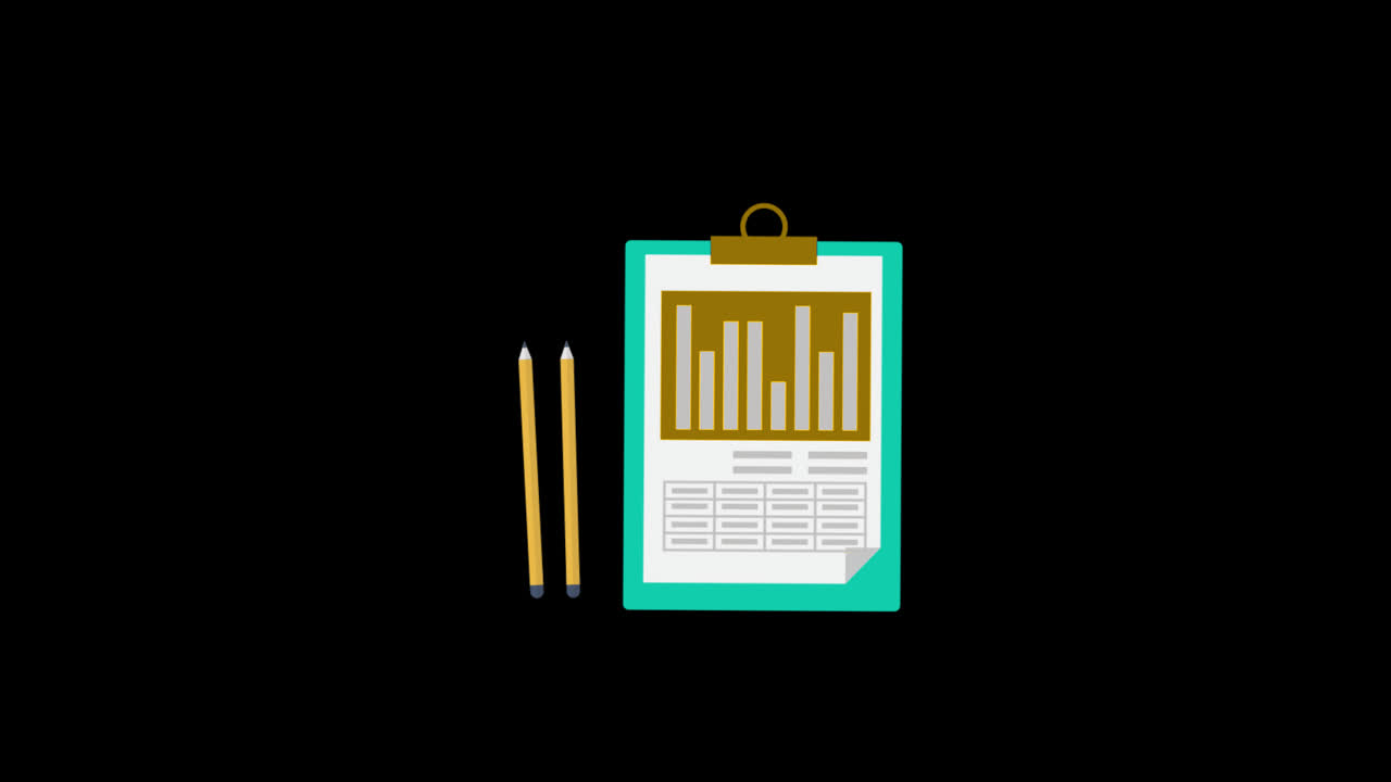 Premium stock video - Financial clipboard report icon animation loop ...
