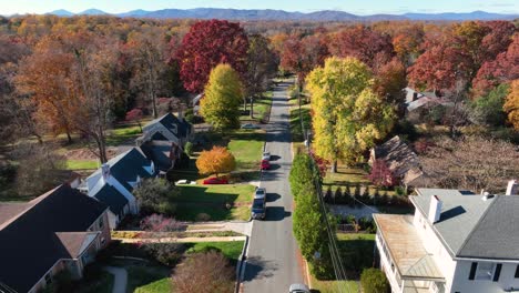 aerial of neighborhood community homes in residential district